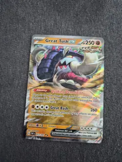Pokemon TCG Paldean Fates GREAT TUSK EX 53/91 Holo Rare - Image 1