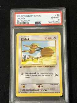Pokemon Doduo 48/102 (1st Edition) Base Set (Shadowless) (Fresh Grade) *PSA 8*￼ - Image 1