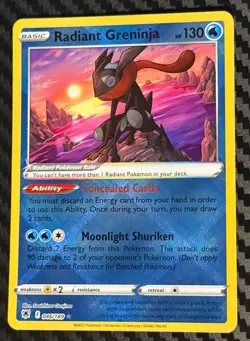 Radiant Greninja 046/189 Radiant Rare Astral Radiance Pokemon Holo Near Mint - Image 1