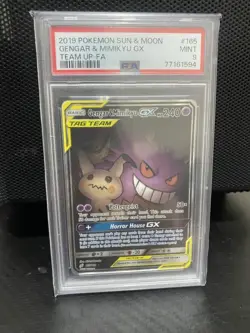 Pokemon Gengar & Mimikyu GX 165/181 Team Up PSA 9 - Image 1