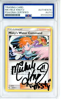 PSA Michele Knotz Signed Misty's Water Command 63/68 Hidden Fates Holo Pokemon - Image 1