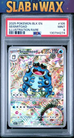 2025 Pokemon Blk En-Black Bolt Seismitoad #105 PSA 9 - Image 1