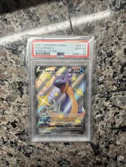LAPRAS V 2021 Pokemon #SV110/SV122 PSA 10 GEM-MINT Shining Fates FULL ART - Image 1