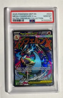 Pokemon TCG: 2025 PSA 10 | Mega Charizard X ex #023 | Mega Evolution Promo - Image 1