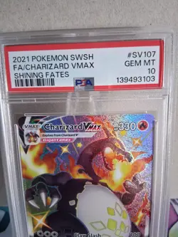2021 Pokemon Swsh FA/Charizard VMax Shining Fates #SV107 PSA 10 GEM MT - Image 2