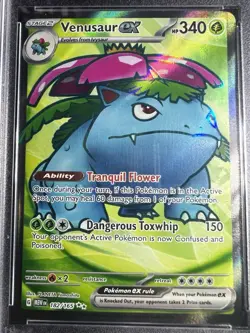 PSA 9 🌟 MINT Pokemon TCG Venusaur ex 182/165 Scarlet & Violet 151 Ultra Rare - Image 2