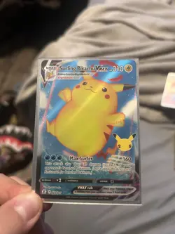 Pokemon Surfing Pikachu VMAX Celebrations Ultra Rare Full Art Holo Promo 009/025 - Image 1