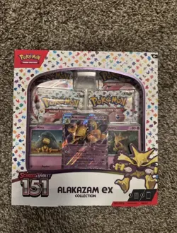 Pokemon Scarlet & Violet 151 Alakazam ex Collection Box, 3 Promos, 4 Boosters - Image 1