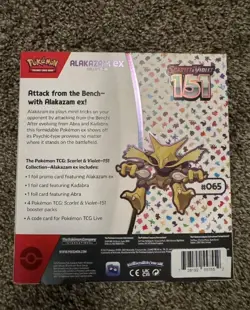 Pokemon Scarlet & Violet 151 Alakazam ex Collection Box, 3 Promos, 4 Boosters - Image 2