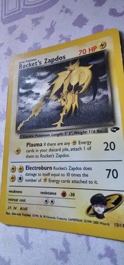 Rocket's Zapdos 15/132 Gym Challenge Holo Rare Pokemon Card - Image 2
