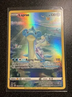 Pokemon TCG Lapras Crown Zenith: Galarian Gallery Ultra Rare Card GG05/GG70 - Image 1