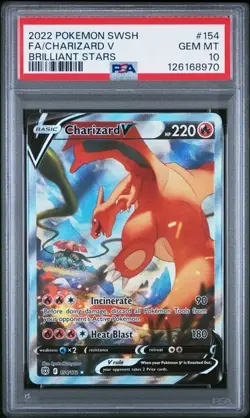 PSA 10 Charizard V 154/172 Alternate Alt Art SWSH Brilliant Stars Pokemon Card - Image 1