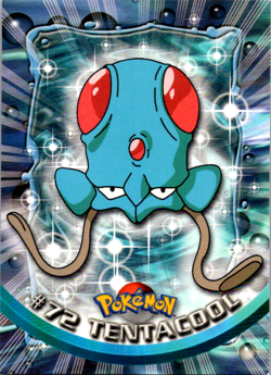 Tentacool #72 - RANDOM LOGO - NON-HOLO - SERIES 1 - TOPPS POKEMON CARD - LP - Image 1