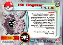 Topps Pokemon Trading Card TV Animation Edition Cloyster #91 NON HOLO LP - Image 2