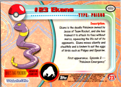 Ekans Non-Foil Topps Pokemon Card #23 TV Animation Series 1 Black Logo - Image 2
