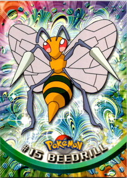 Beedrill #15 - NON-HOLO - Series 1 - TOPPS POKEMON CARD - - Image 1