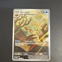 Pokemon TCG Omanyte Illustration Rare Holo 180/165 Scarlet & Violet 151 100 HP - Image 1