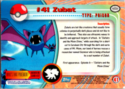 Zubat 41 Pokemon Topps Series 1 TV Animation Edition Blue Logo Non-Holo - Image 2