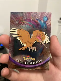 BLUE Label Holo Foil - Topps Pokemon Series 1 - #22 fearow CRIMPED ERROR - Image 1