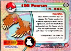 BLUE Label Holo Foil - Topps Pokemon Series 1 - #22 fearow CRIMPED ERROR - Image 2