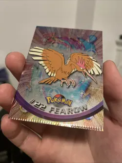 BLUE Label Holo Foil - Topps Pokemon Series 1 - #22 fearow CRIMPED ERROR - Image 3