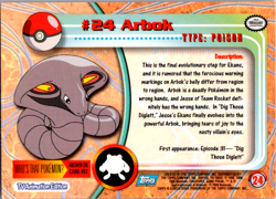Arbok #24 Topps Series 1 Non-Holo Blue Logo Pokemon TCG NM - Image 2