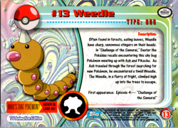 Weedle #13 Topps Series 1 Non-Holo Blue Logo Pokemon TCG NM - Image 2