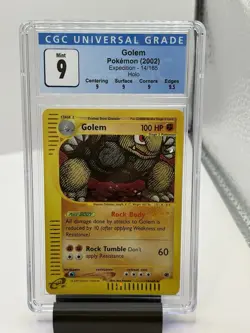 2002 Pokemon Golem Holo Expedition 14/165 CGC 9 MINT - Image 1