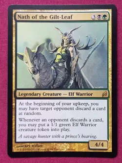 Magic The Gathering LORWYN NATH OF THE GILT-LEAF black/green card MTG - Image 1