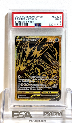 NEW 2021 POKEMON TCG GRADED CARD SHINING FATES SV121 FULL ART ETERNATUS V PSA 9 - Image 1