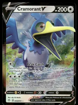 Pokemon Cards Cramorant V 054/072 Shining Fates Holo Rare V NM - Image 1