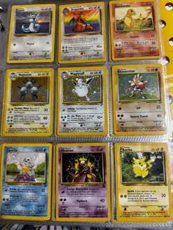 Vintage Pokemon Binder Collection Lot Wotc 50 Cards Holos English Damaged Hp-Lp - Image 1