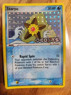 Pokemon Staryu Deoxys Card 77/107 Reverse Holo Stamped - Image 1