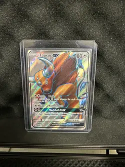 Pokemon TCG Tauros GX 144/149 Sun & Moon Base Set Full Art Ultra Rare Holo NM - Image 1