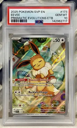 Eevee #173 PSA 10 Gem Mint Prismatic Evolutions ETB Black Star Promo Pokemon TCG - Image 1