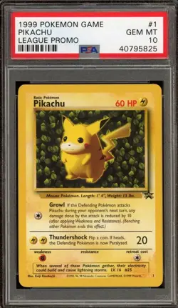 1999 POKEMON LEAGUE PROMO #1 PIKACHU PSA 10 - Image 1