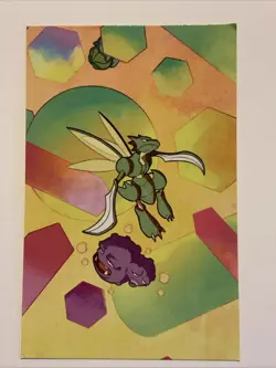 Pokemon TCG 151 Scarlet & Violet Mini Tin Art Card SCYTHER #0123 - Image 1