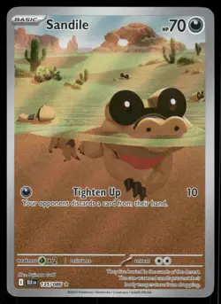 Pokemon Cards Sandile 135/086 Black Bolt Illustration Rare NM - Image 1