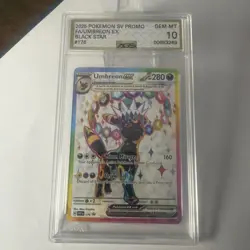 2025 POKEMON SVP EN-SV BLACK STAR PROMO #176 UMBREON EX AGS 10 GEM MINT - Image 2