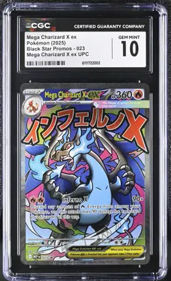 Mega Charizard X ex 2025 Pokemon Black Star Promos CGC 10 #023 - Image 1