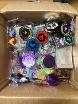 HUGE Pokemon TCG Accessories Lot Sleeves Coins Dividers Energy Dice SEALED - Image 3