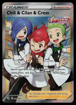 Chili & Cilan & Cress 258/264 - Pokemon Fusion Strike - Ultra Rare (NM) - Image 1