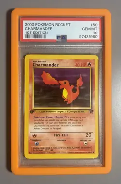 Pokemon Team Rocket 1st Edition Charmander 50/82 PSA 10 GEM MINT - Image 1