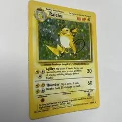 Pokemon TCG Raichu Base Set Holo Rare Card 14/102 Heavy Play - Image 2