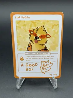 Pokedoodles Fire Doggy 42/90 - Pokemon Arcanine Fan Art Card - Image 1