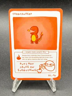 Pokedoodles Charrmanderp 55/90 - Pokemon Charmander Fan Art Card - Image 1