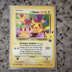 Celebrations Birthday Pikachu #24 Pokemon Card 25th Anniversary PACK FRESH - Image 1