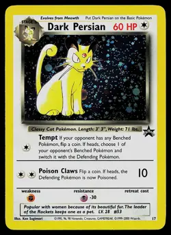 Pokemon Card - Dark Persian WOTC Black Star Promo 17 Holo - Image 1