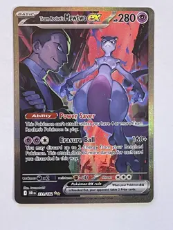Team Rocket's Mewtwo EX 231/182 Destined Rivals Pokemon Pokemon SIR Rockets SV10 - Image 1