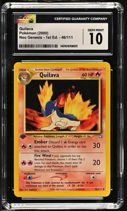 Pokemon Quilava Neo Genesis 1st Edition CGC 10 46/111 Regular Card - Image 1